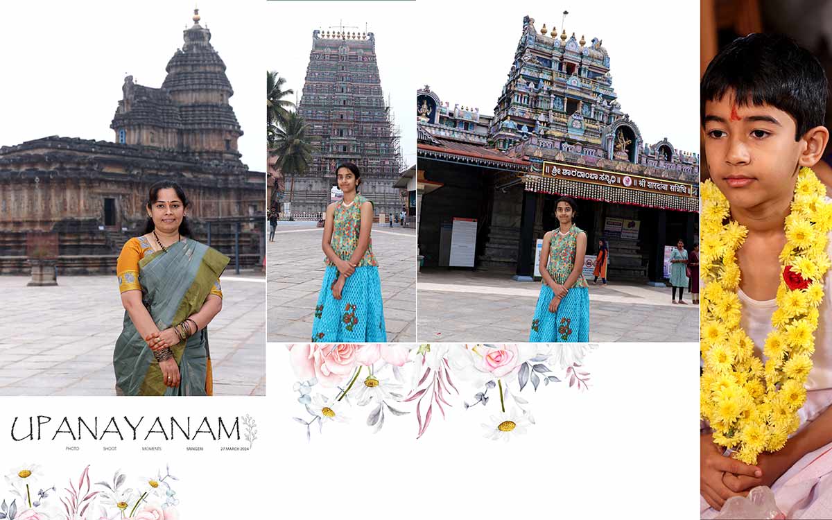 Sringeri Upanayanam Photography in front of Vidhyashankara temple