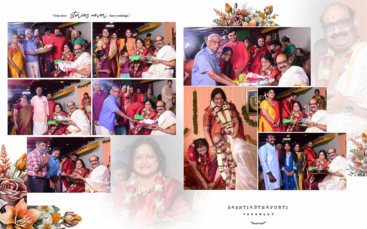 Creative scenes from Gayatri Madam's Sashtiabthapurti ceremony Album