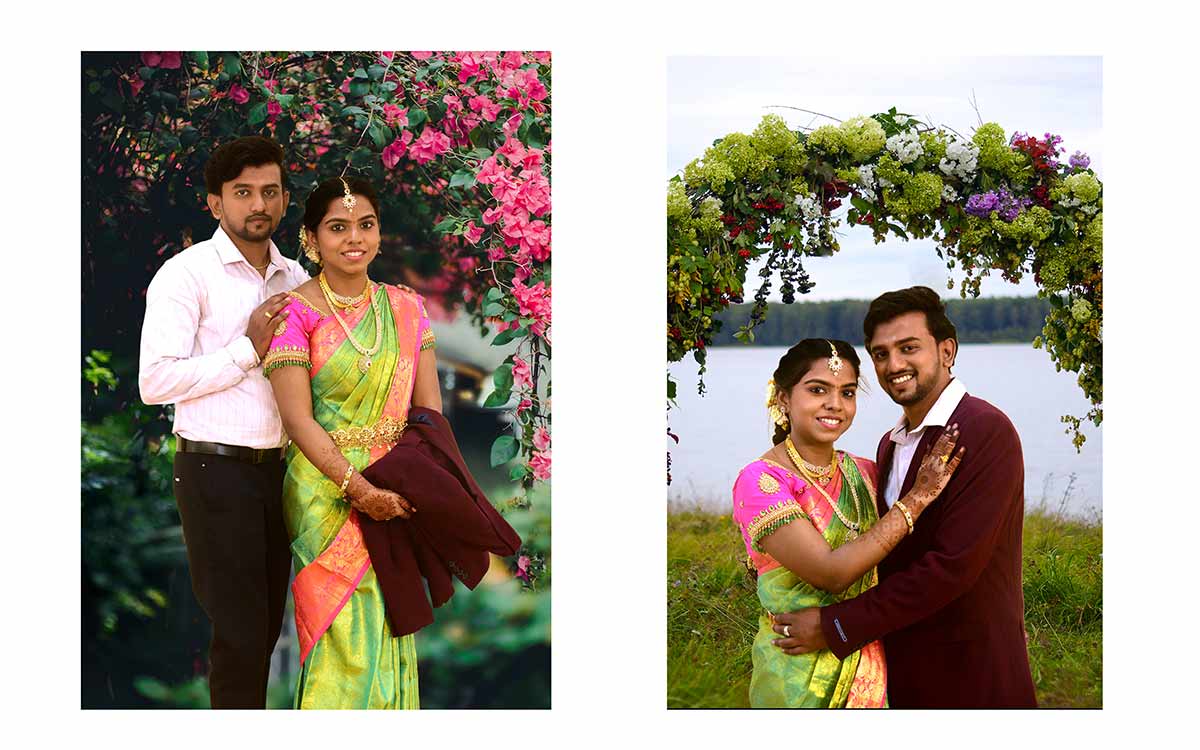 Abishek and Nivethitha's Wedding Engagement photography in Theni